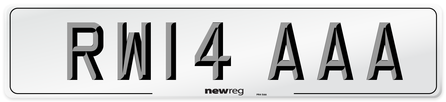 RW14 AAA Number Plate from New Reg